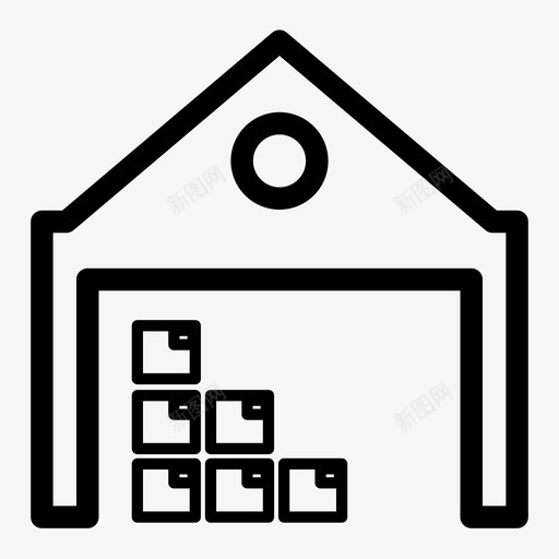 仓库建筑商品图标svg_新图网 https://ixintu.com 仓库 商品 图标 工厂 建筑 物流