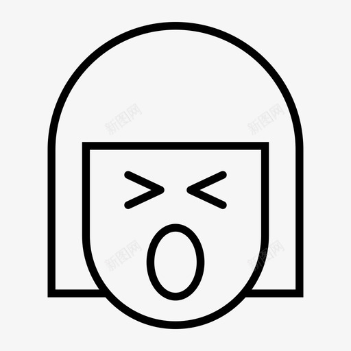 女孩惊讶表情图标svg_新图网 https://ixintu.com 女孩 惊讶 眨眼 表情