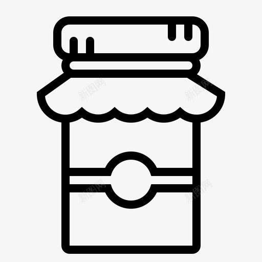 果酱瓶子食物图标svg_新图网 https://ixintu.com 感恩节 杯子 果酱 瓶子 甜食 罐子 食物
