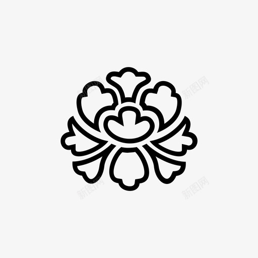 花中国图案牡丹图标svg_新图网 https://ixintu.com 中国 传统 图案 新年 牡丹