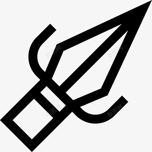 Kunai忍者32线性图标svg_新图网 https://ixintu.com 忍者 线性