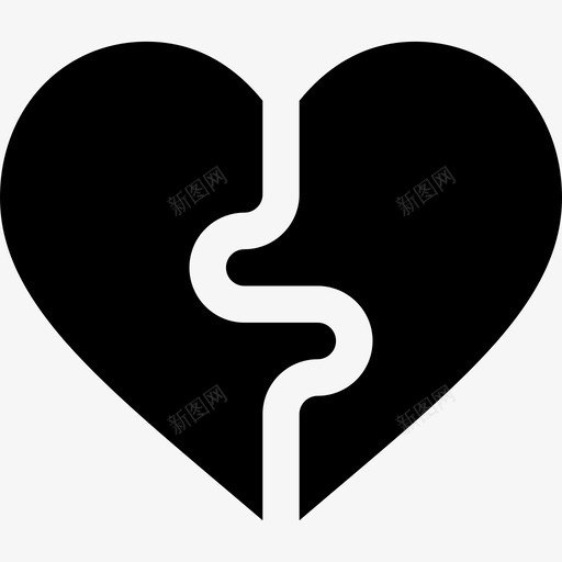 破碎的心爱爱的心图标svg_新图网 https://ixintu.com 情人节 爱的 破碎