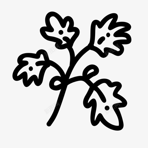手绘香菜食品草药图标svg_新图网 https://ixintu.com 手绘 水果 草药 蔬菜 食品 香料 香菜
