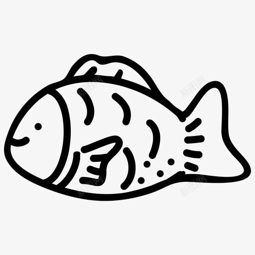 鱼面包食物日本甜点图标svg_新图网 https://ixintu.com 太烧 手绘 日本 甜点 美味 面包 面包店 食物