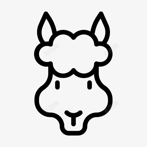 羊驼动物可爱图标svg_新图网 https://ixintu.com 动物 动物园 可爱 哺乳动物 满足 羊驼