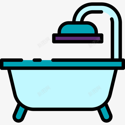 浴缸睡眠49线性颜色图标svg_新图网 https://ixintu.com 浴缸 睡眠 线性 颜色