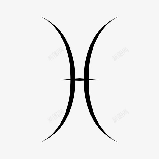 双鱼座占星术星座图标svg_新图网 https://ixintu.com 十二 占星术 双鱼座 星座 水象 符号