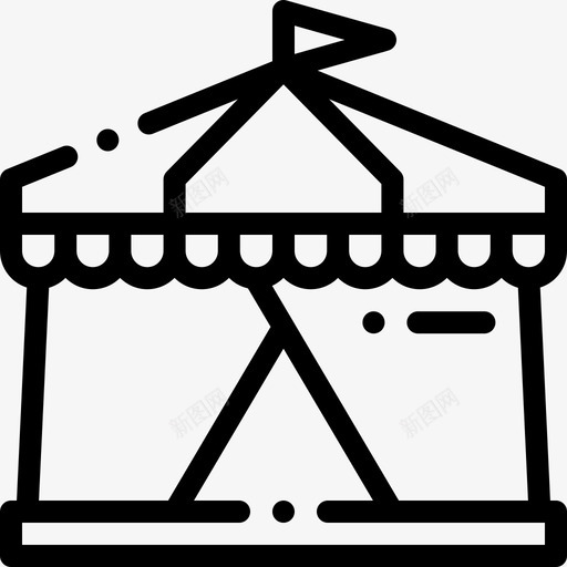 马戏团帐篷马戏团55直线图标svg_新图网 https://ixintu.com 帐篷 直线 马戏团