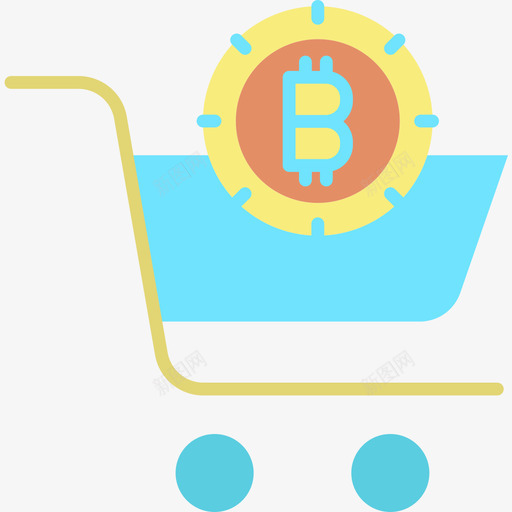 购物车比特币加密货币2扁平图标svg_新图网 https://ixintu.com 加密 扁平 比特 货币 购物车