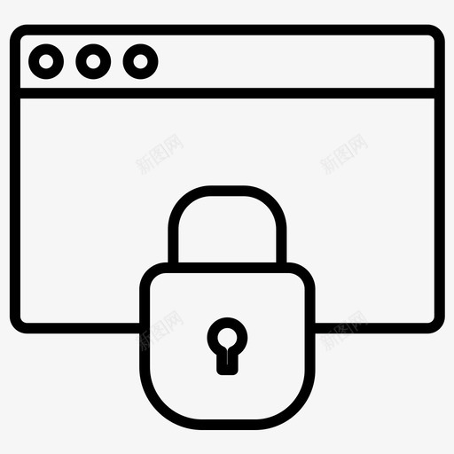 受保护互联网锁定图标svg_新图网 https://ixintu.com 互联网 保护 保护网 安全 粗体 线条 网站 锁定