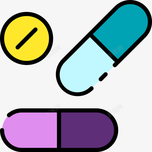 药片睡眠49线性颜色图标svg_新图网 https://ixintu.com 睡眠 线性 药片 颜色