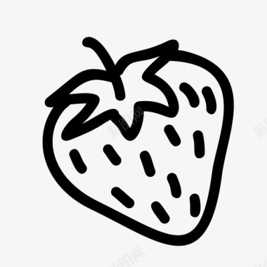手绘草莓蛋糕水果图标图标