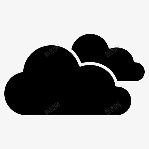 云多云抽象固体图标svg_新图网 https://ixintu.com 固体 多云 抽象
