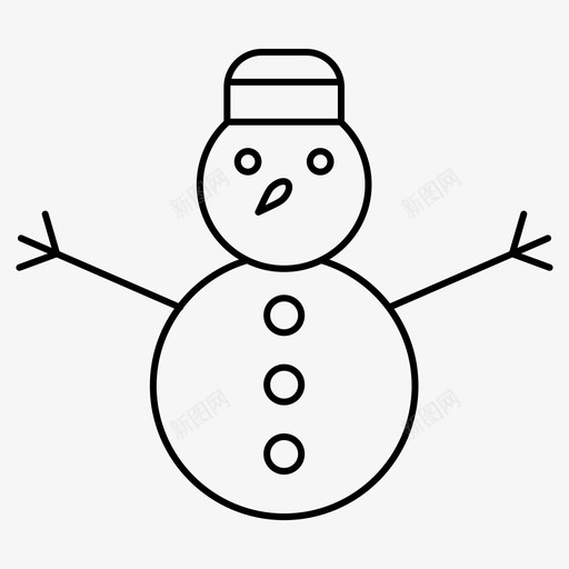 雪人圣诞节圣诞老人图标svg_新图网 https://ixintu.com 冬天 圣诞老人 圣诞节 细线 雪人