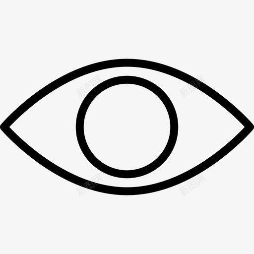 眼睛预览可见图标svg_新图网 https://ixintu.com 优化 可见 大纲 搜索引擎 眼睛 视觉 部分 预览 黑色