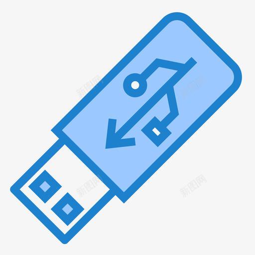 Usb文具和办公室23蓝色图标svg_新图网 https://ixintu.com 办公室 文具 蓝色