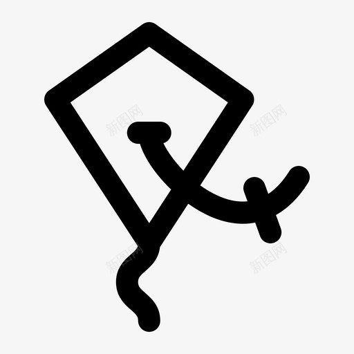 风筝快乐假日图标svg_新图网 https://ixintu.com 假日 图标 夏天 夏季 快乐 标线 玩具 风筝