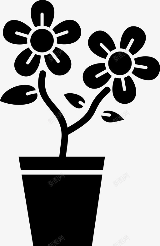 美丽的花花自然图标svg_新图网 https://ixintu.com 春天 玫瑰 盆栽 美丽 自然