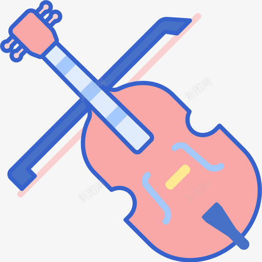 低音提琴音乐105线性颜色图标svg_新图网 https://ixintu.com 低音 提琴 线性 音乐 颜色
