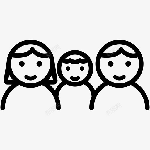 家庭成人儿童图标svg_新图网 https://ixintu.com 儿童 团体 家庭 成人 旅行