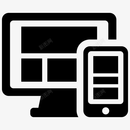 设备自适应图标svg_新图网 https://ixintu.com 办公 响应 套件 显示 网络 自适 设备 设计 适应