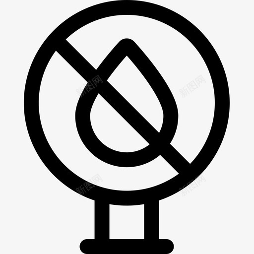 禁水信号和禁令3线性图标svg_新图网 https://ixintu.com 信号 禁令 禁水 线性