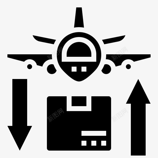 进口航空邮件货物图标svg_新图网 https://ixintu.com 出口 快递 标志 物流 航空 货物 进口 邮件