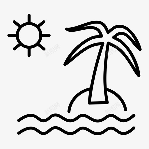 岛屿海滩海洋图标svg_新图网 https://ixintu.com 岛屿 海洋 海滩