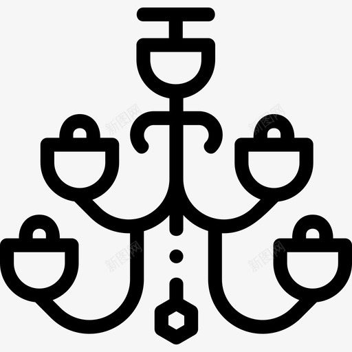 枝形吊灯家居装饰67线形图标svg_新图网 https://ixintu.com 吊灯 家居装饰 枝形 线形