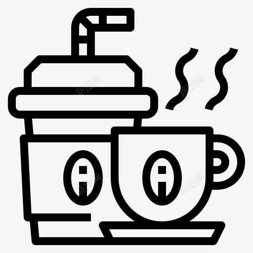 咖啡杯咖啡厅134直线型图标svg_新图网 https://ixintu.com 咖啡厅 咖啡杯 直线 线型