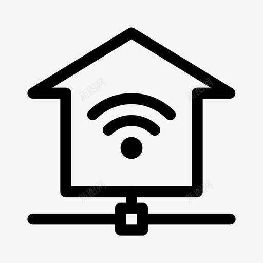 家庭网络连接家庭互联网图标svg_新图网 https://ixintu.com 互联网 家庭 技术 无线 线路 网络 连接