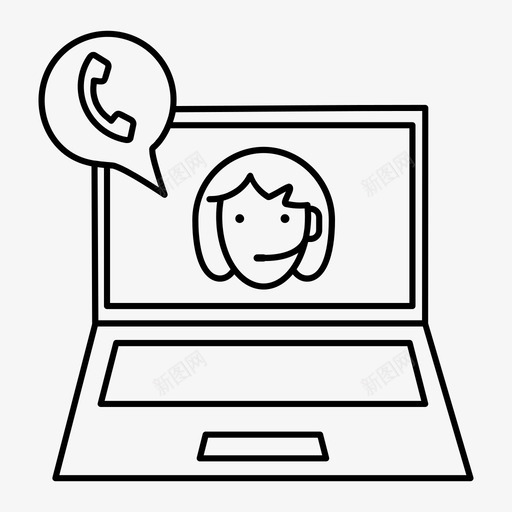 视频通话呼叫中心信息图标svg_新图网 https://ixintu.com 信息 呼叫中心 视频 通话