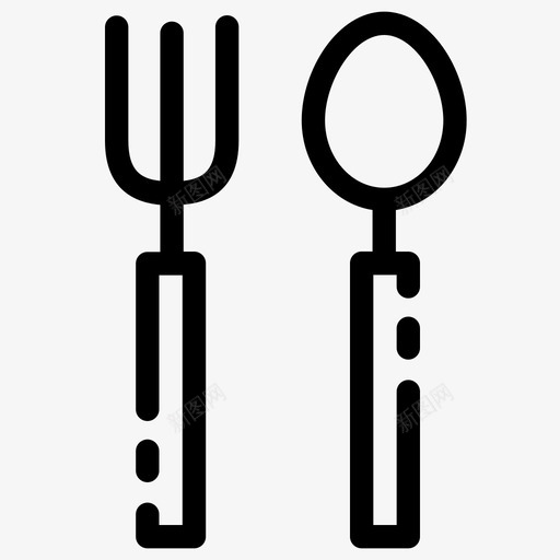 吃叉子菜单图标svg_新图网 https://ixintu.com 勺子 叉子 菜单 连接线 酒店 餐厅