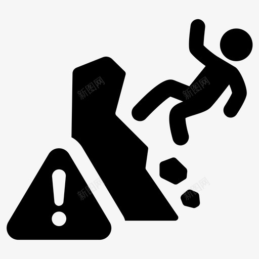 危险悬崖坠落图标svg_新图网 https://ixintu.com 危险 坠落 悬崖 警告
