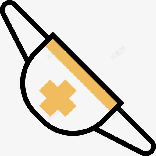 面罩医用162黄影图标svg_新图网 https://ixintu.com 医用 面罩 黄影