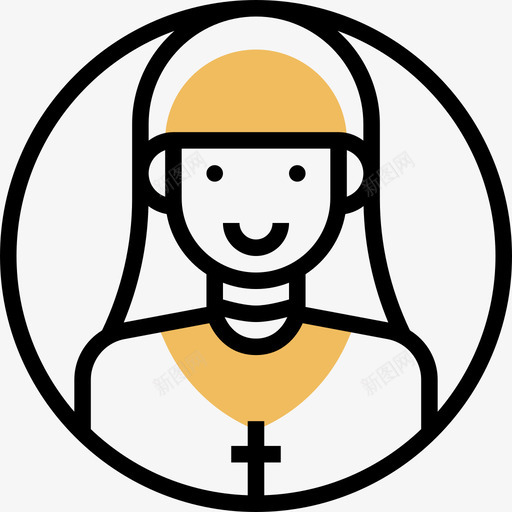 修女职业化身14黄影图标svg_新图网 https://ixintu.com 修女 化身 职业 职业化 黄影