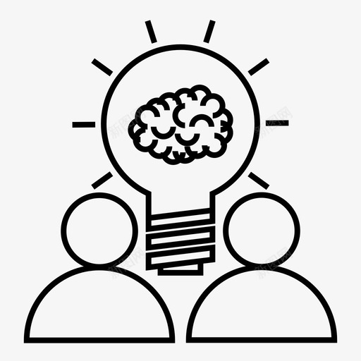 想法头脑风暴人图标svg_新图网 https://ixintu.com 分享 合作 团队 头脑 想法 风暴