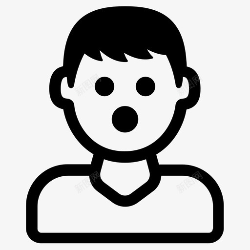 震惊表情惊讶图标svg_新图网 https://ixintu.com 惊讶 表情 震惊