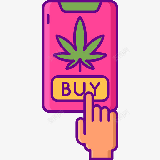 网上商店大麻4线性颜色图标svg_新图网 https://ixintu.com 大麻 线性 网上商店 颜色