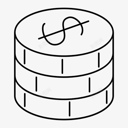 硬币美元一堆硬币图标svg_新图网 https://ixintu.com 一堆 硬币 美元
