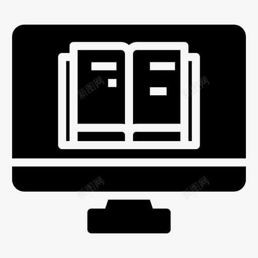 电子书互联网图书馆图标svg_新图网 https://ixintu.com 书籍 互联网 图书馆 字形 电子书 阅读