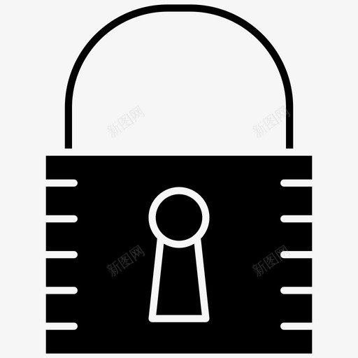 挂锁抽象实心图标svg_新图网 https://ixintu.com 实心 抽象 挂锁