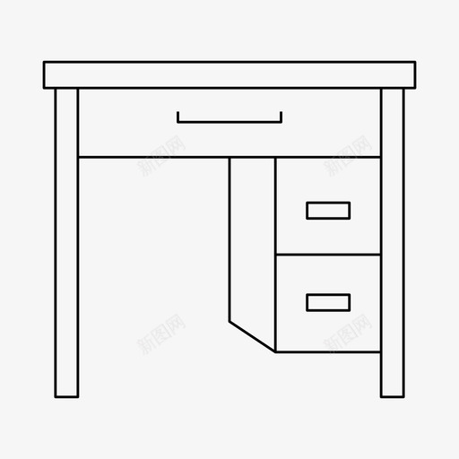书桌装饰家具图标svg_新图网 https://ixintu.com 书桌 办公室 家具 桌子 细线 装饰