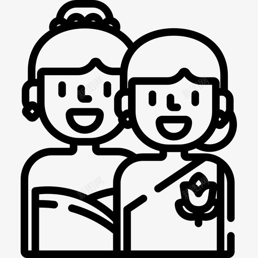 两个新娘婚礼206直系图标svg_新图网 https://ixintu.com 两个 婚礼 新娘 直系