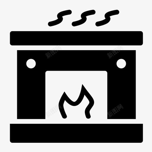 壁炉火焰假日图标svg_新图网 https://ixintu.com 假日 冬季 壁炉 火焰 雕文
