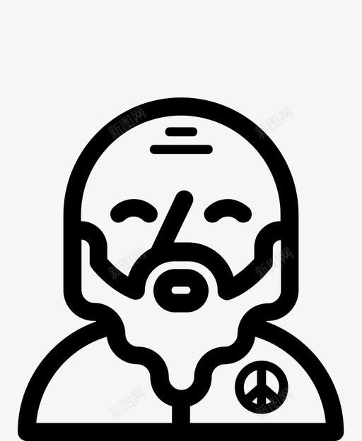 嬉皮士70年代反文化图标svg_新图网 https://ixintu.com 70年代 和平 嬉皮士 文化 用户