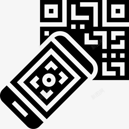 二维码无现金4字形图标svg_新图网 https://ixintu.com 二维 字形 无现金