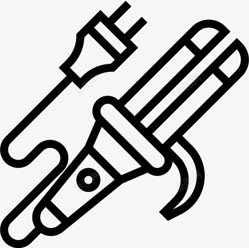 卷发器美容化妆品10直线型图标svg_新图网 https://ixintu.com 化妆品 卷发器 直线 线型 美容 美容化妆
