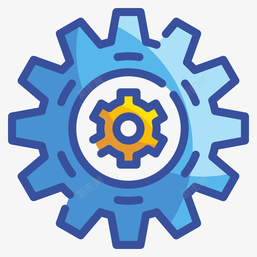 齿轮用户界面67线性颜色图标svg_新图网 https://ixintu.com 用户界面 线性 颜色 齿轮