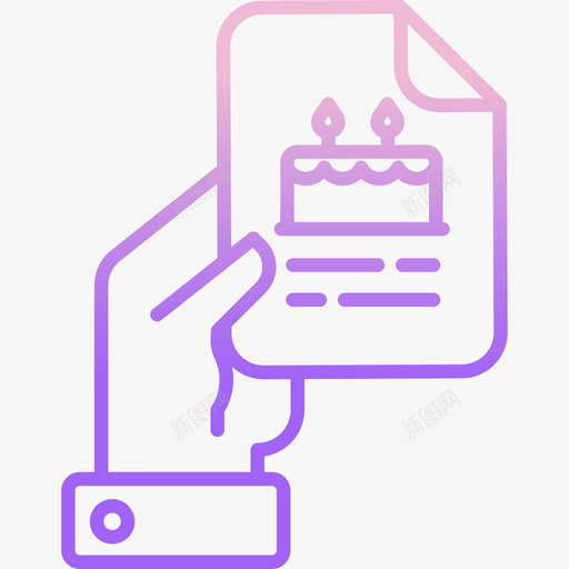 生日卡聚会和庆祝18轮廓渐变图标svg_新图网 https://ixintu.com 庆祝 渐变 生日卡 聚会 轮廓